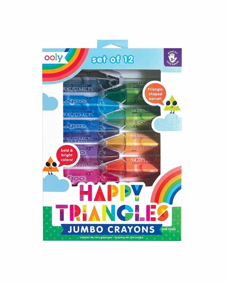 Happy Triangles Jumbo Crayons – Set Of 12  |  Arts + Crafts Arts + Crafts Arts + Crafts