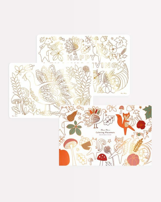 Thanksgiving Coloring Placemats  |  Arts + Crafts Arts + Crafts Arts + Crafts