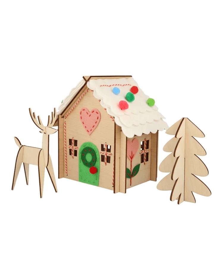 Wooden Embroidery Gingerbread House Kit  |  Arts + Crafts Arts + Crafts Arts + Crafts