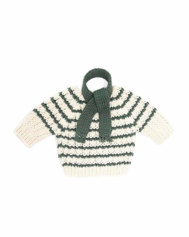 Bear Striped Sweater + Scarf In Green  |  Stuffed Animals Stuffed Animals Stuffed Animals