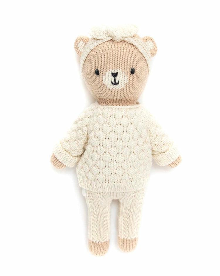 Bear With Sweater + Headband In Natural  |  Stuffed Animals Stuffed Animals Stuffed Animals